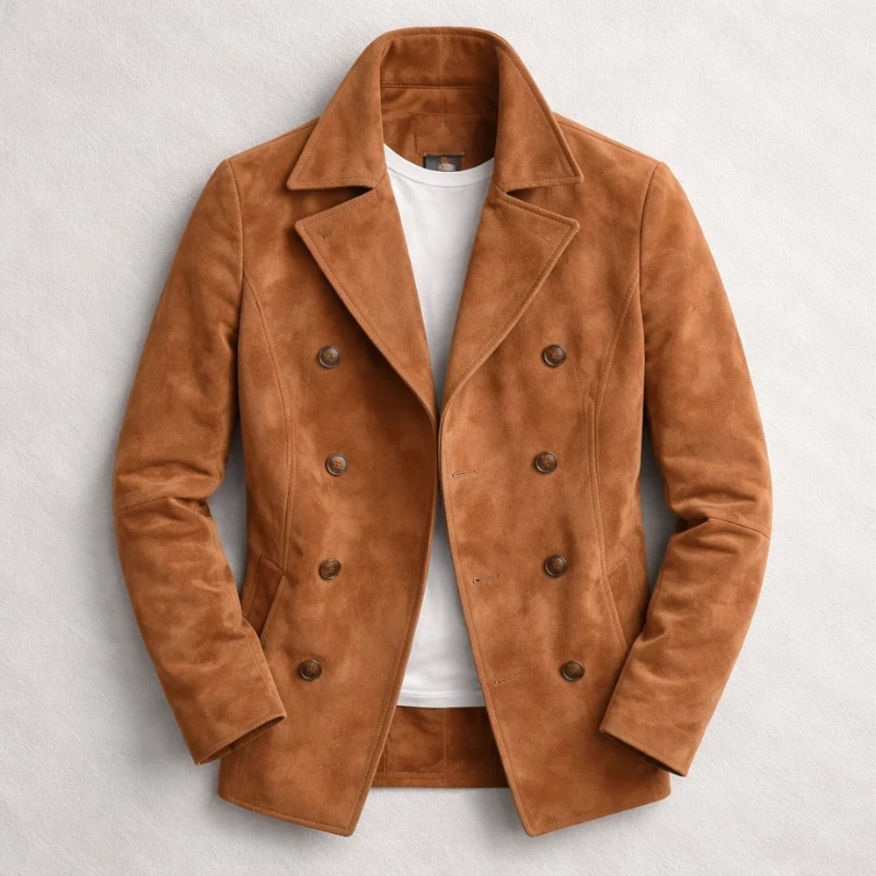 Alexis | Classic Cut Suede Pea Coat