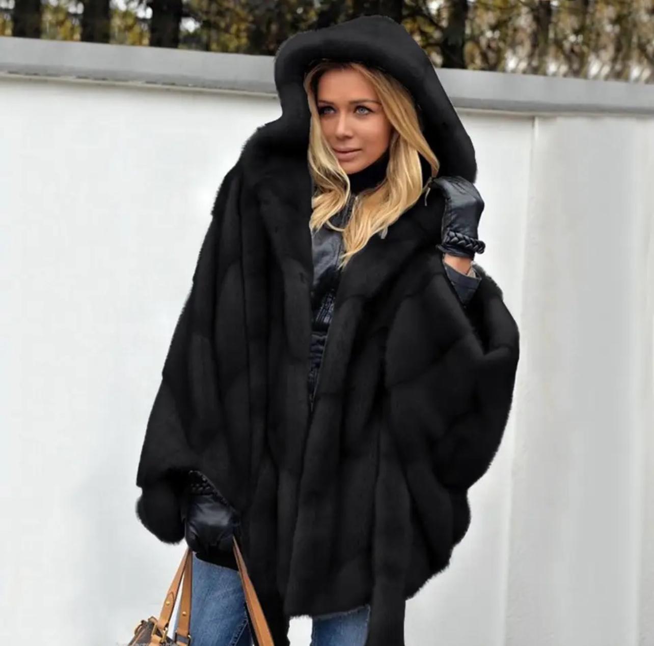 Amaya | Luxury Eco-Leather Hooded Jacket